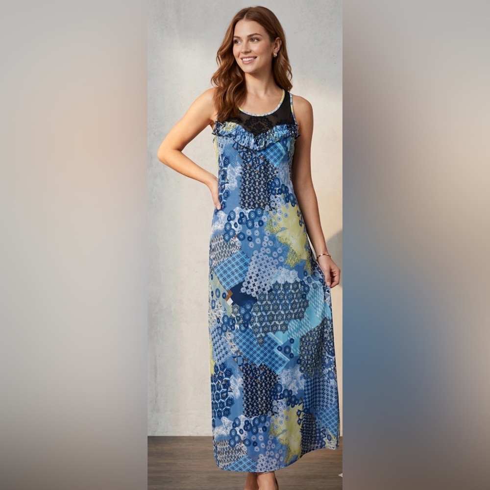 NWT!! Julia Fashion Beach Sleeveo Maxi Dress Size Small